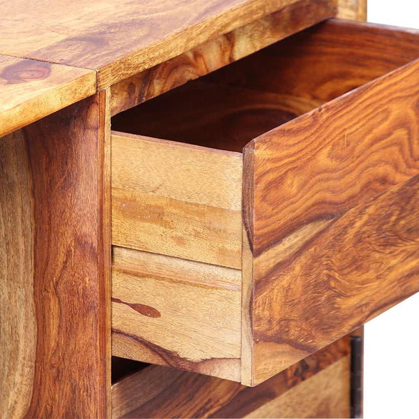 vidaXL Desk with 1 Drawer and 1 Cabinet Solid Acacia Wood
