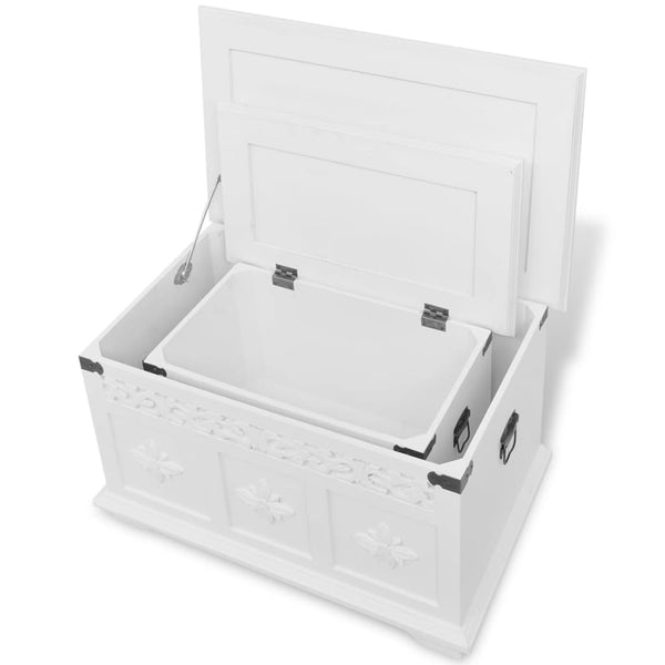 vidaXL Storage Chest 2 pcs White