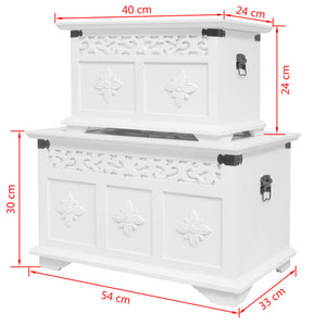vidaXL Storage Chest 2 pcs White