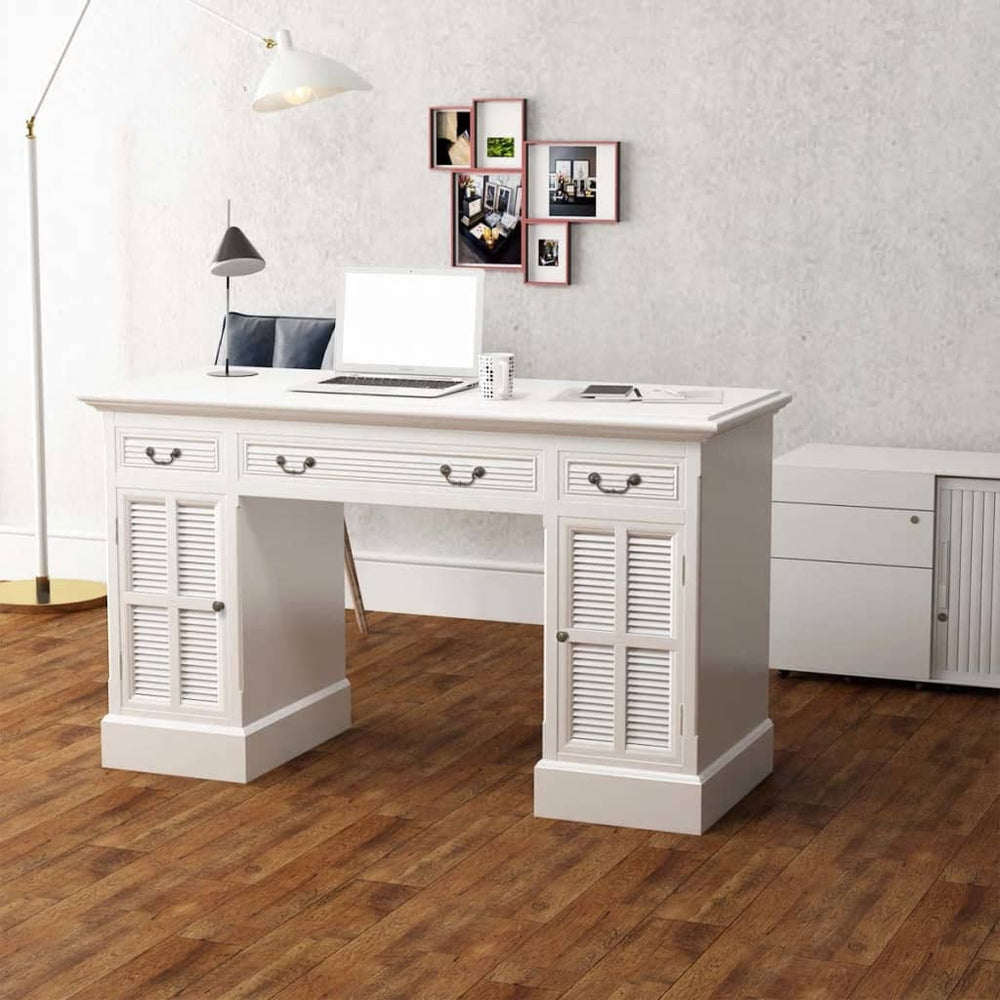 vidaXL Desk Secretary White 140 x 48 x 80 cm