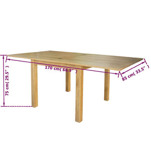 vidaXL Extendable Dining Table Oak Wood 170x85x75 cm