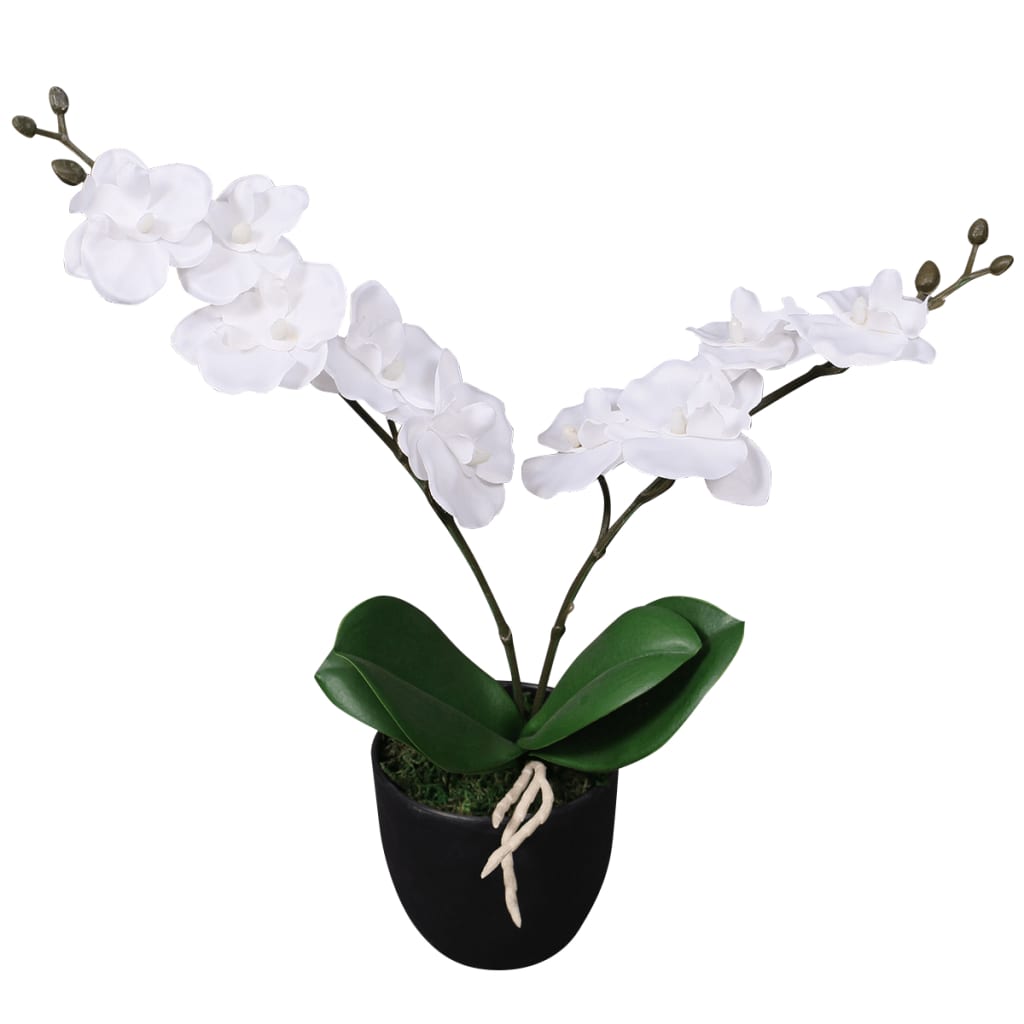 vidaXL Artificial Orchid with Pot 30 cm White