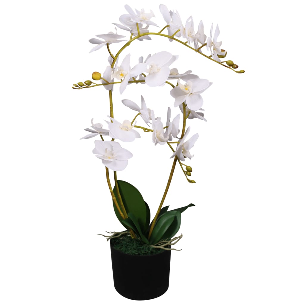 vidaXL Artificial Orchid with Pot 65 cm White
