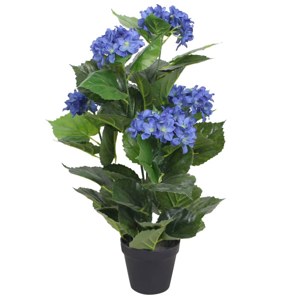 vidaXL Artificial Hydrangea with Pot 60 cm Blue