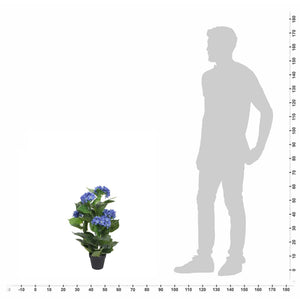 vidaXL Artificial Hydrangea with Pot 60 cm Blue