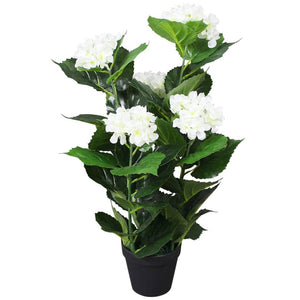 vidaXL Artificial Hydrangea with Pot 60 cm White