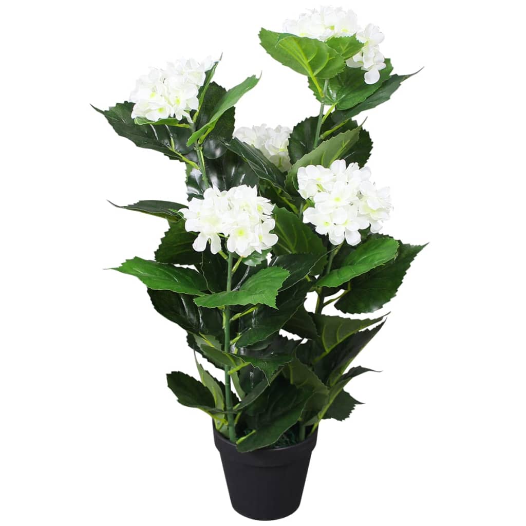 vidaXL Artificial Hydrangea with Pot 60 cm White
