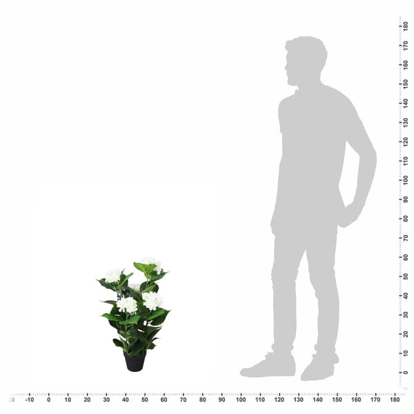 vidaXL Artificial Hydrangea with Pot 60 cm White