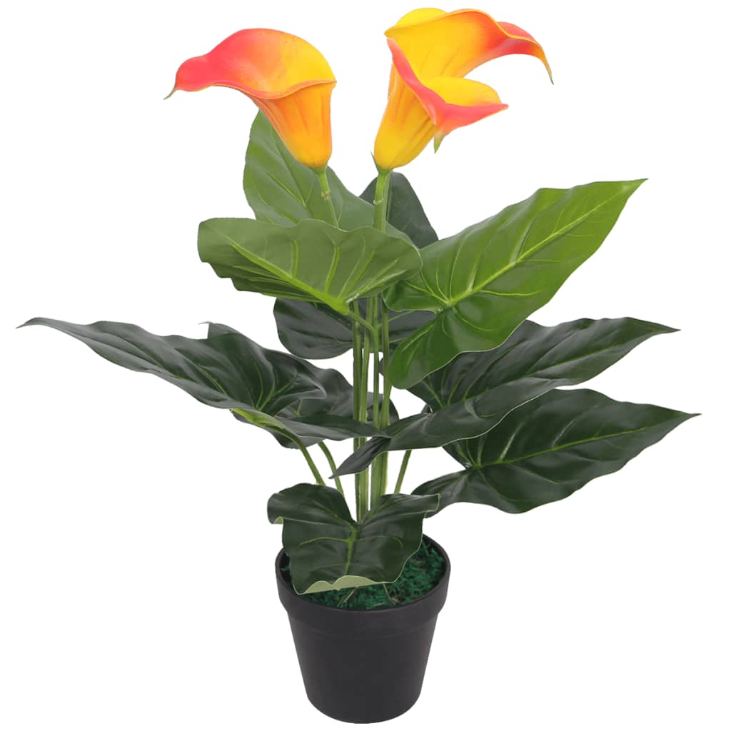 vidaXL Artificial Calla Lily with Pot 45 cm Red and Yellow