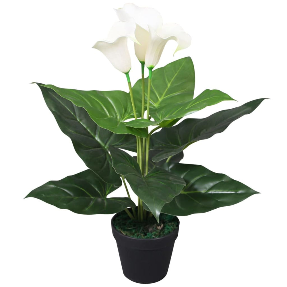 vidaXL Artificial Calla Lily with Pot 45 cm White