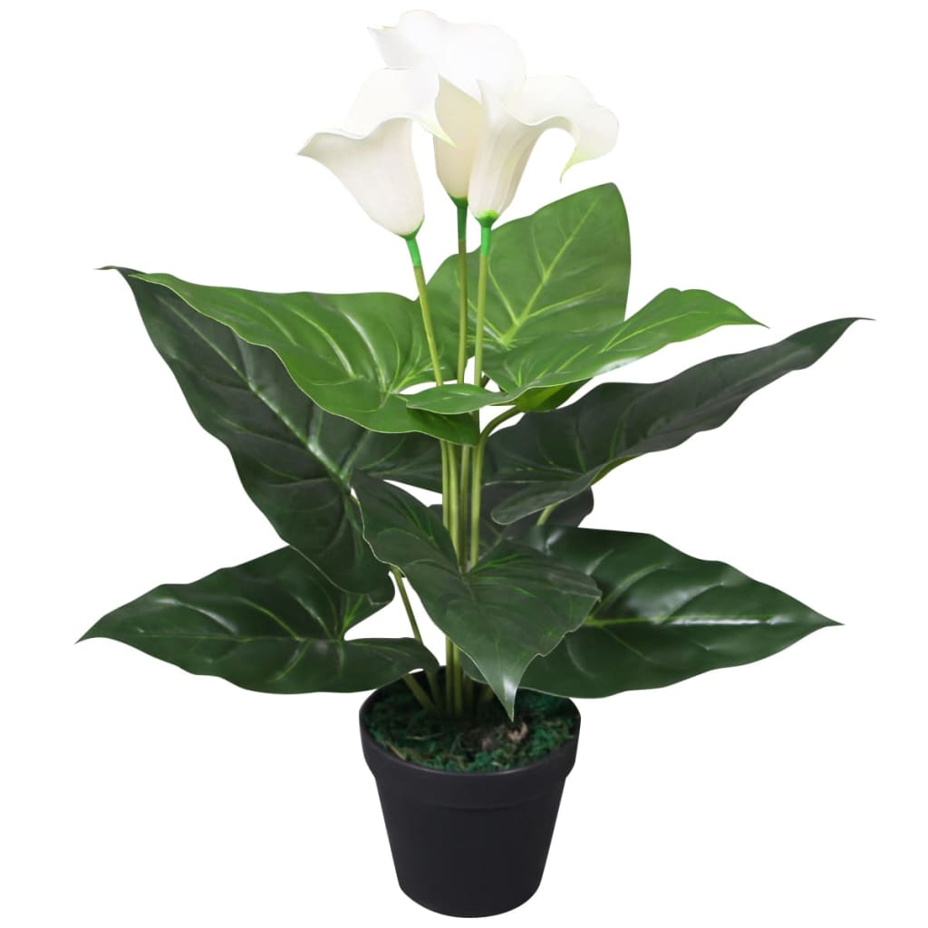 vidaXL Artificial Calla Lily with Pot 45 cm White
