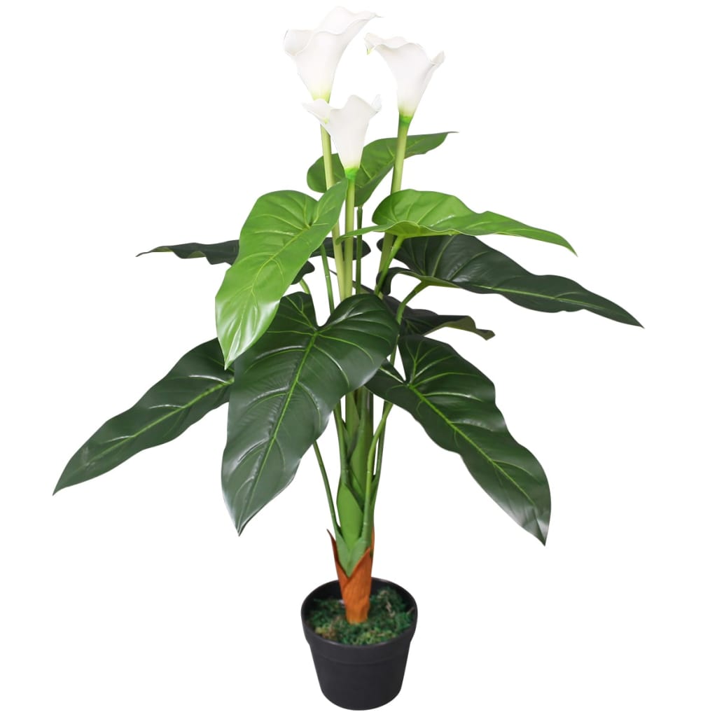 vidaXL Artificial Calla Lily with Pot 85 cm White