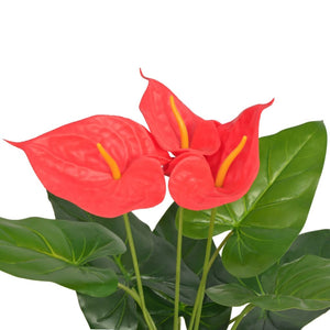 vidaXL Artificial Anthurium with Pot 45 cm Red and Yellow