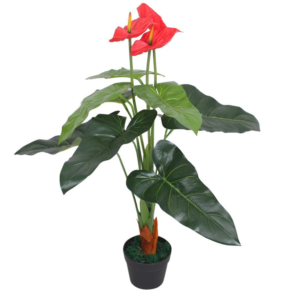vidaXL Artificial Flamingo Flower with Pot 90 cm Red and Yellow