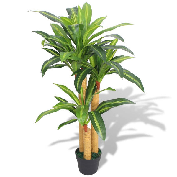 vidaXL Artificial Dragon Tree with Pot 100 cm Green
