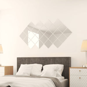 vidaXL 24-Piece Mirror Tile Set Square Glass