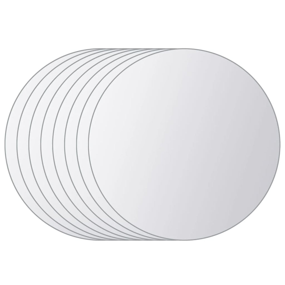 vidaXL 8-piece Round Mirror Tile Set Glass