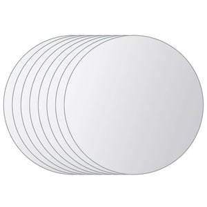 vidaXL 8-piece Round Mirror Tile Set Glass