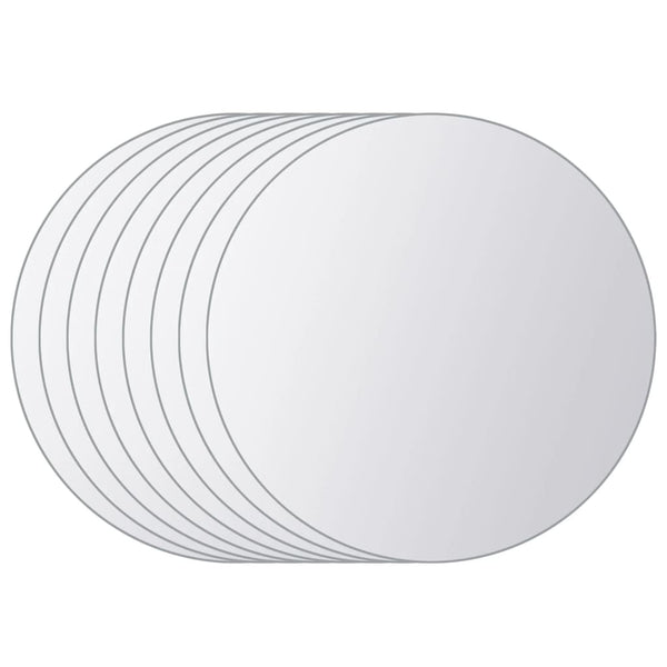 vidaXL 8-piece Round Mirror Tile Set Glass