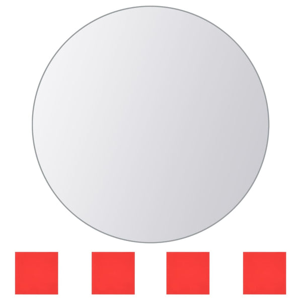 vidaXL 8-piece Round Mirror Tile Set Glass