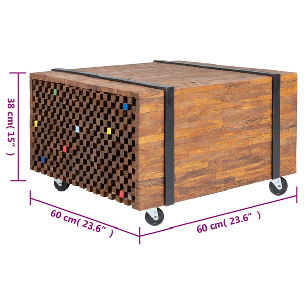 vidaXL Teak Side Table 60x60x38 cm