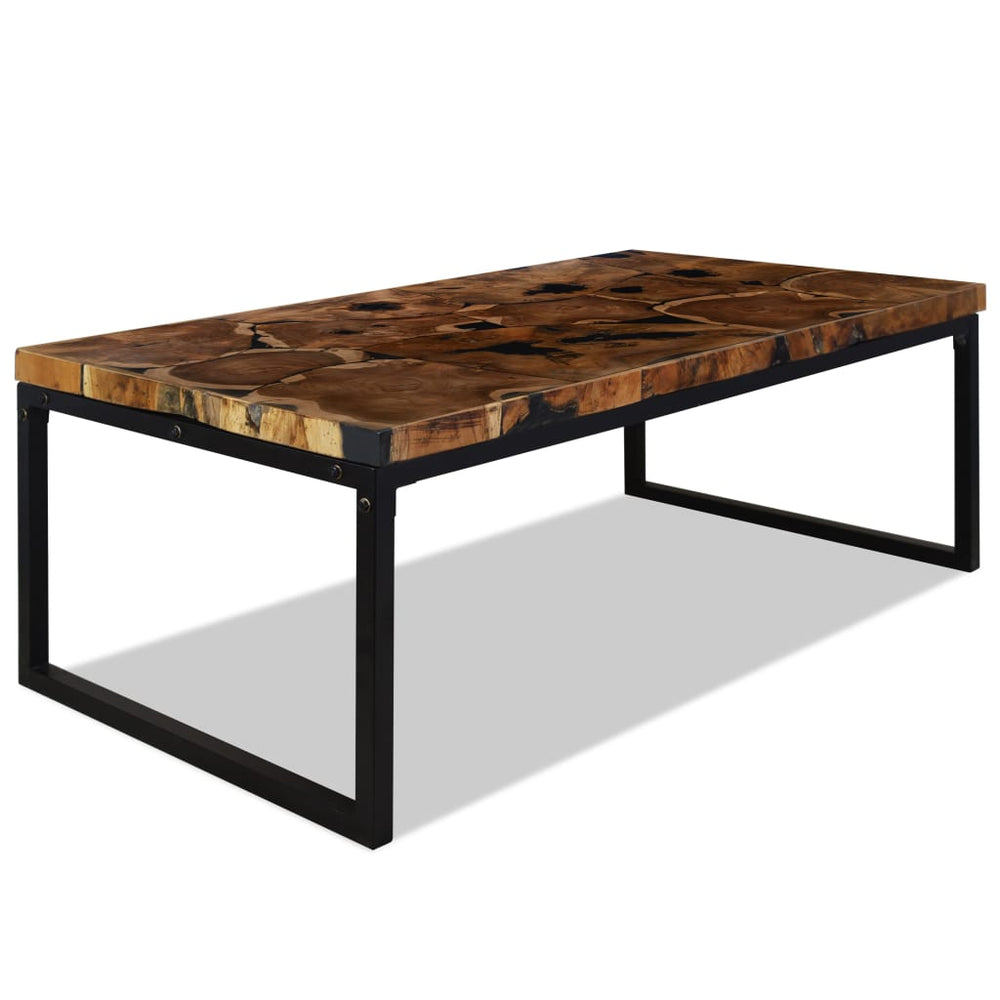 vidaXL Coffee Table Teak Resin 110x60x40 cm