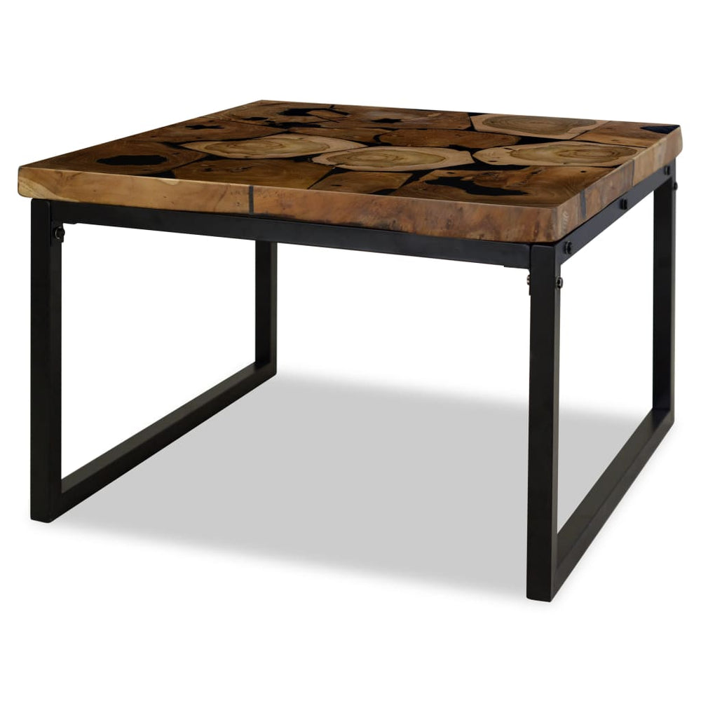 vidaXL Teak Resin Coffee Table 60x60x40 cm