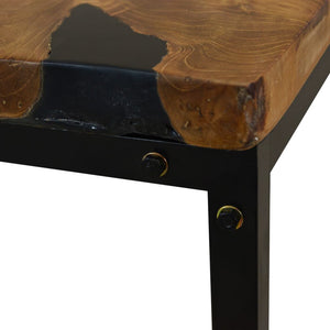 vidaXL Teak Resin Coffee Table 60x60x40 cm