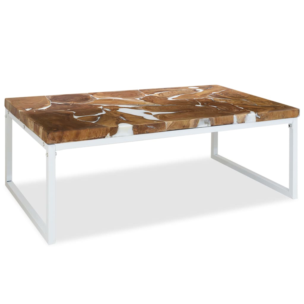 vidaXL Coffee Table Teak Resin 110x60x40 cm