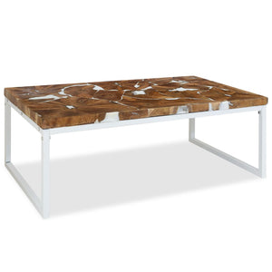 vidaXL Coffee Table Teak Resin 110x60x40 cm