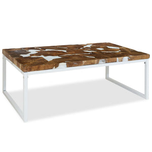 vidaXL Coffee Table Teak Resin 110x60x40 cm
