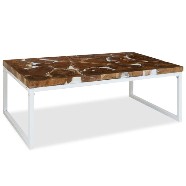 vidaXL Coffee Table Teak Resin 110x60x40 cm