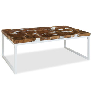 vidaXL Coffee Table Teak Resin 110x60x40 cm