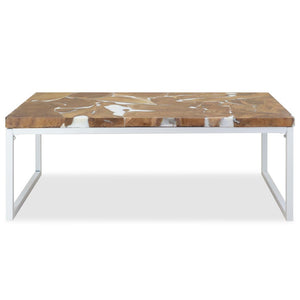 vidaXL Coffee Table Teak Resin 110x60x40 cm