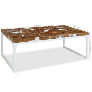 vidaXL Coffee Table Teak Resin 110x60x40 cm