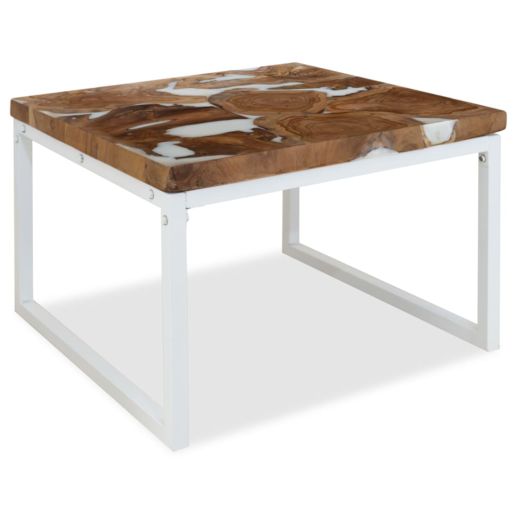 vidaXL Teak Resin Coffee Table 60x60x40 cm