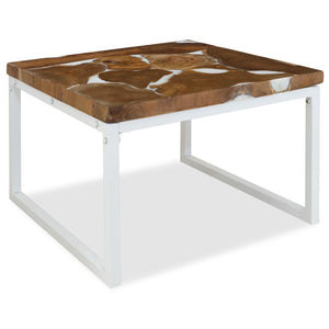 vidaXL Teak Resin Coffee Table 60x60x40 cm