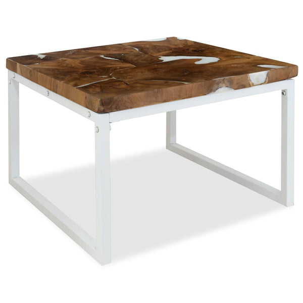 vidaXL Teak Resin Coffee Table 60x60x40 cm
