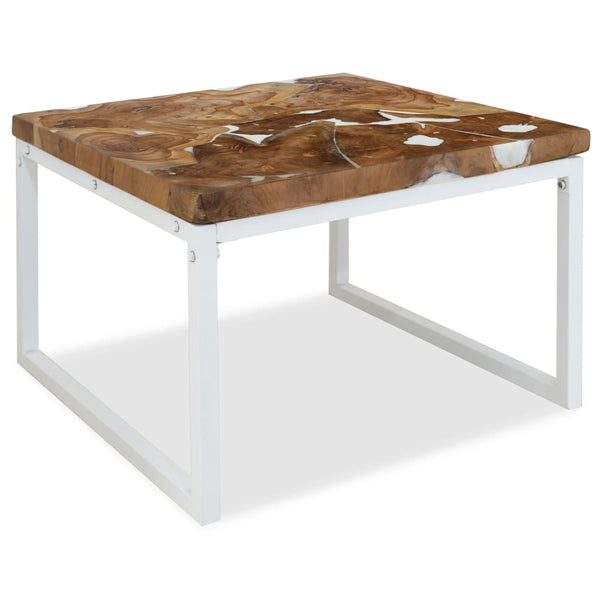 vidaXL Teak Resin Coffee Table 60x60x40 cm