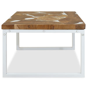 vidaXL Teak Resin Coffee Table 60x60x40 cm