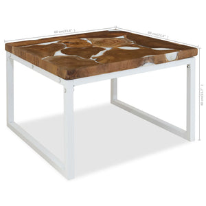vidaXL Teak Resin Coffee Table 60x60x40 cm