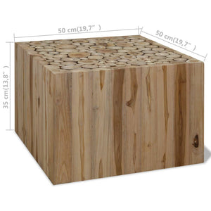 vidaXL Coffee Table Teak Wood 50x50x35 cm