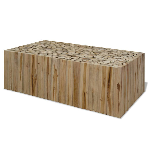 vidaXL Coffee Table Solid Teak Wood 90x50x30 cm