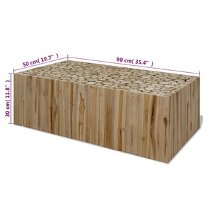 vidaXL Coffee Table Solid Teak Wood 90x50x30 cm