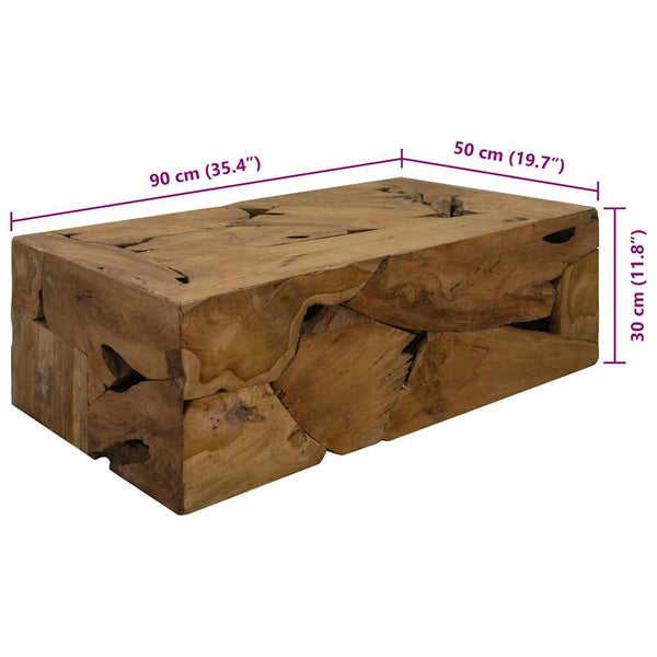 vidaXL Coffee Table 90x50x30 cm Teak Brown