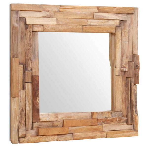 vidaXL Decorative Teak Mirror 60 x 60 cm Square
