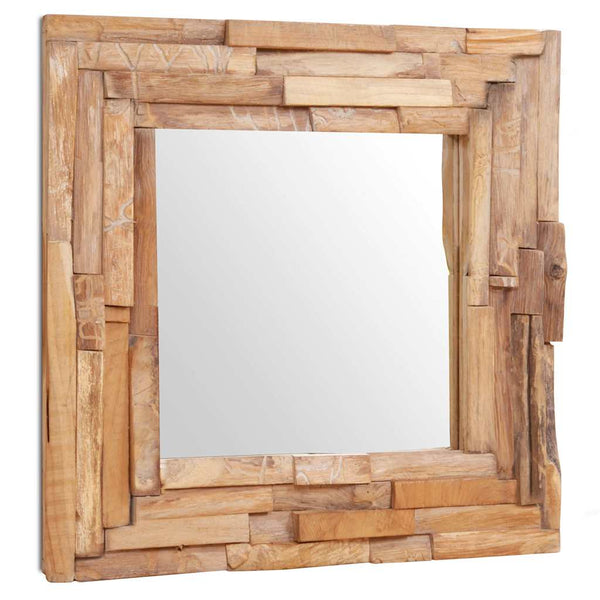 vidaXL Decorative Teak Mirror 60 x 60 cm Square
