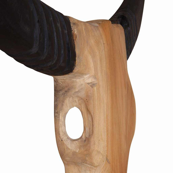 vidaXL Bull Head Sculpture Teak 66x15x88 cm
