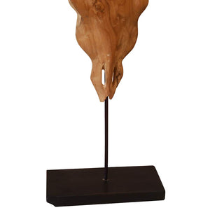 vidaXL Bull Head Sculpture Teak 66x15x88 cm