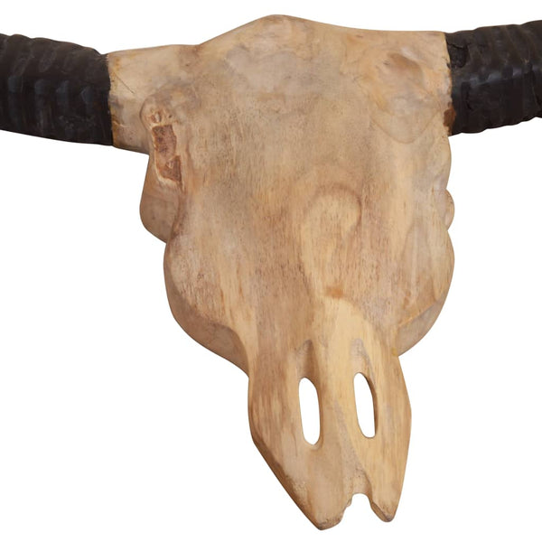 vidaXL Wall-Mounted Bull Head Sculpture Teak 69 x 6 x 60 cm